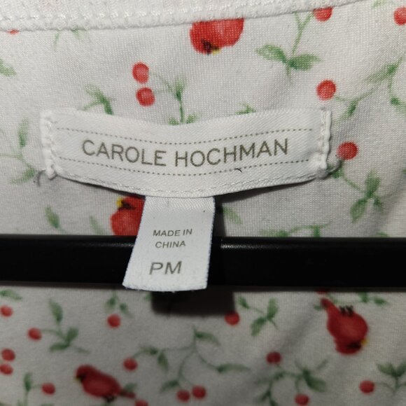 Carole Hochman Womens V-Neck Nightgown PM White Red Floral Pattern 4186 - Picture 4 of 8